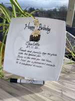 65th Birthday Gift Signature Plate: Square (Box)