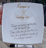 Renewal of Vows Gift Signature Plate: Square (Hearts)