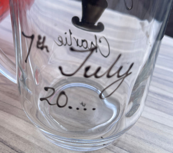 Best Man Gift Glass Tankard: (Top Hat)