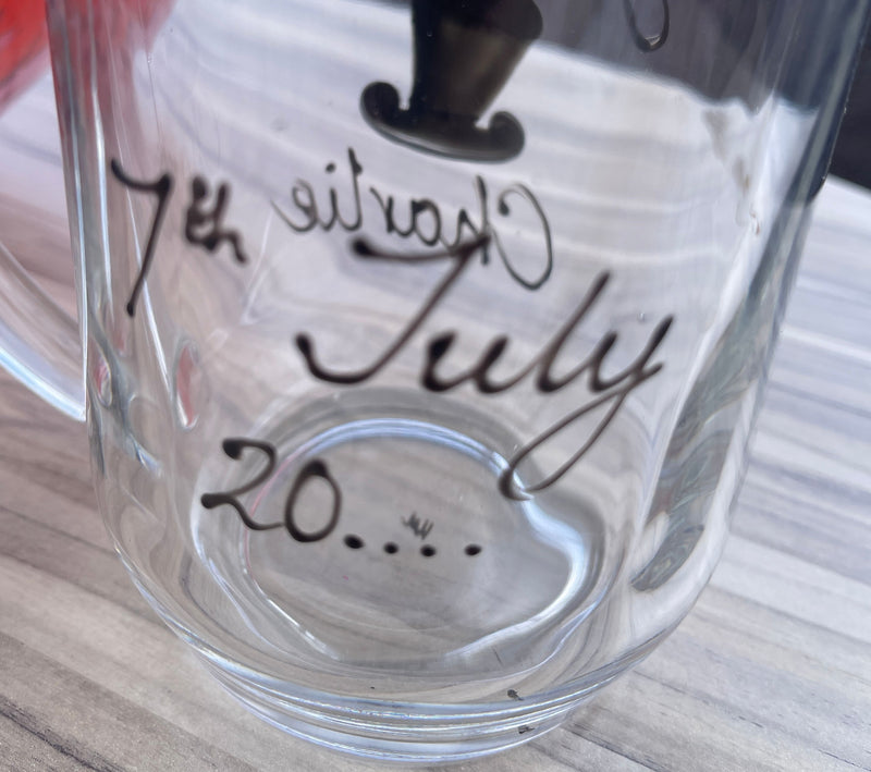 Best Man Gift Glass Tankard: (Top Hat)