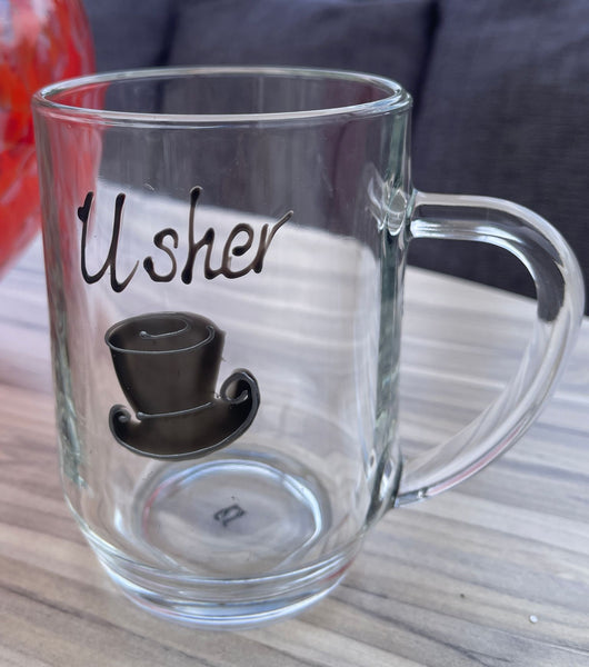 Usher Design Gift Glass Tankard: (Top Hat)