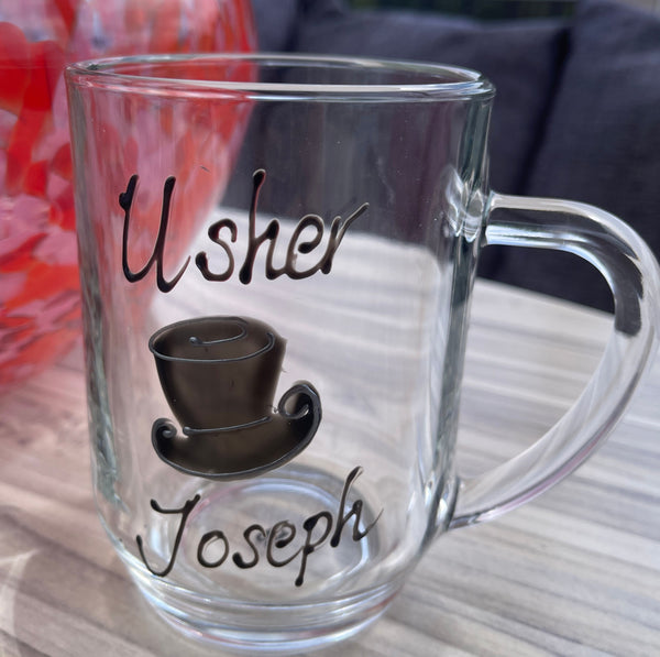 Usher Design Gift Glass Tankard: (Top Hat)