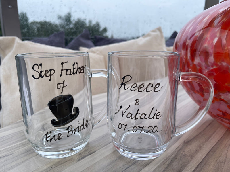 Step Father of the Bride: Gift Glass Tankard (Top Hat)