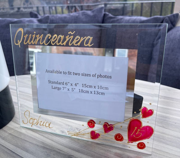 Quinceañera 15th Birthday Photo Frame: Landscape 2 Sizes