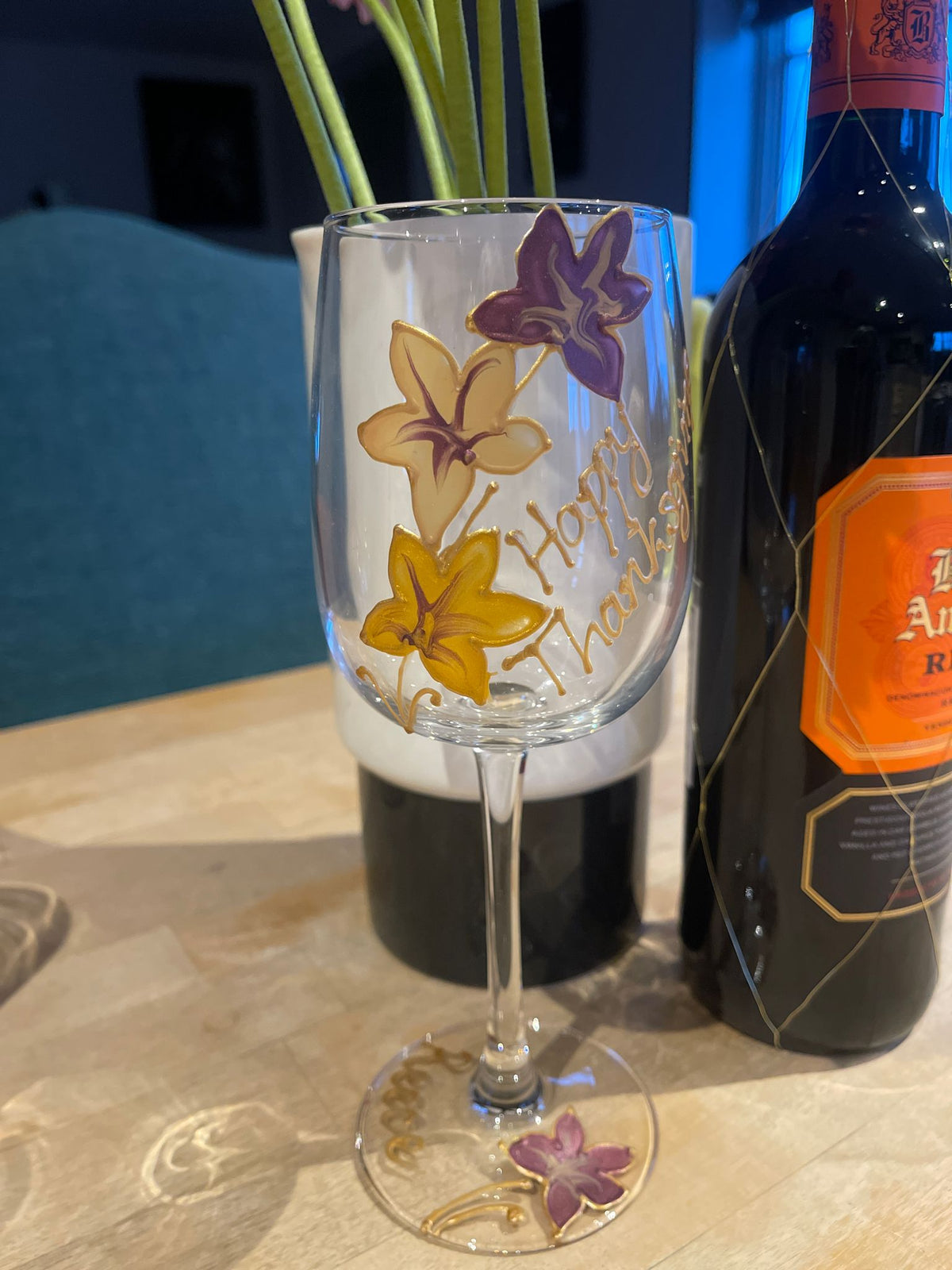 Personalised Thanksgiving Wine Glass
