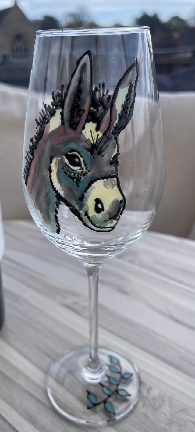 Wildlife Donkey Gift Wine Glass