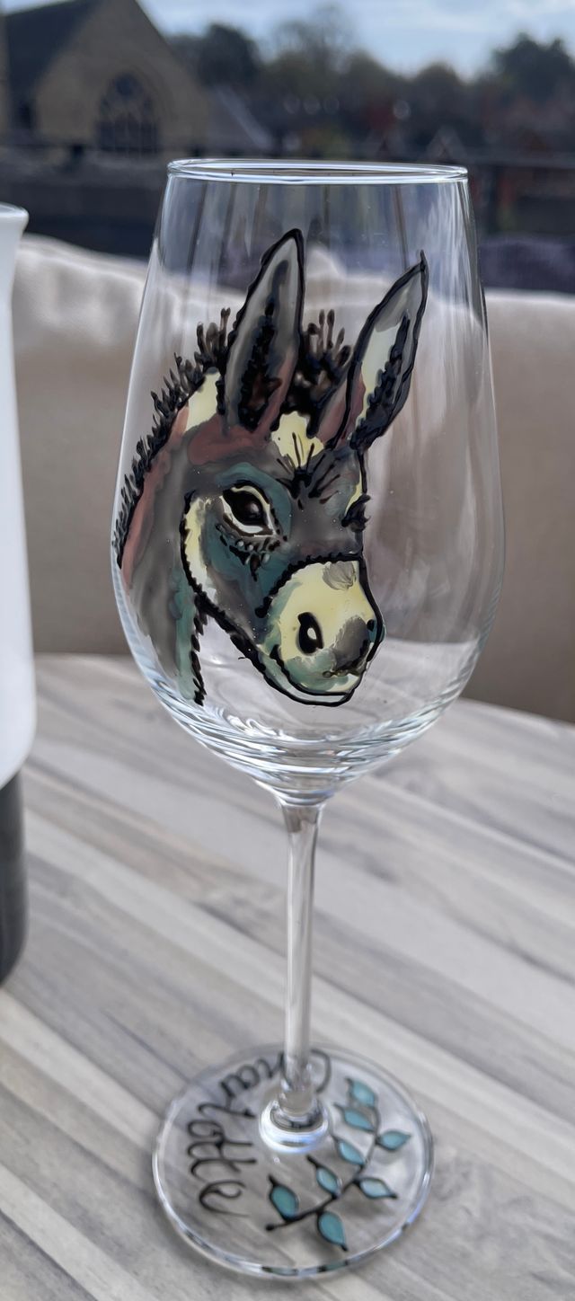 Personalised Wildlife Donkey Gift Wine Glass