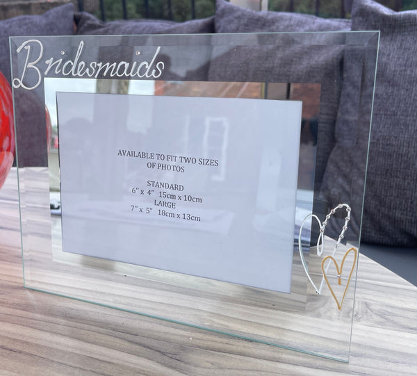 Bridesmaids Photo Frame Landscape (Hearts)