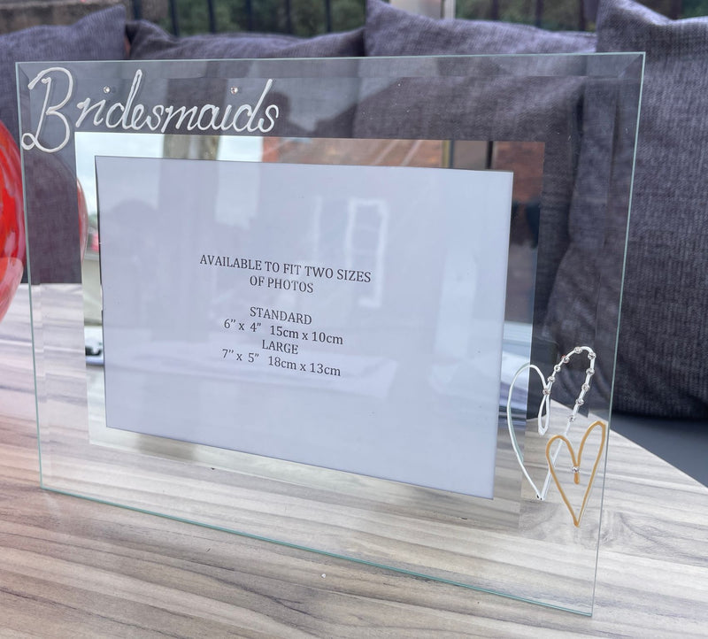 Bridesmaids Photo Frame Landscape (Hearts)
