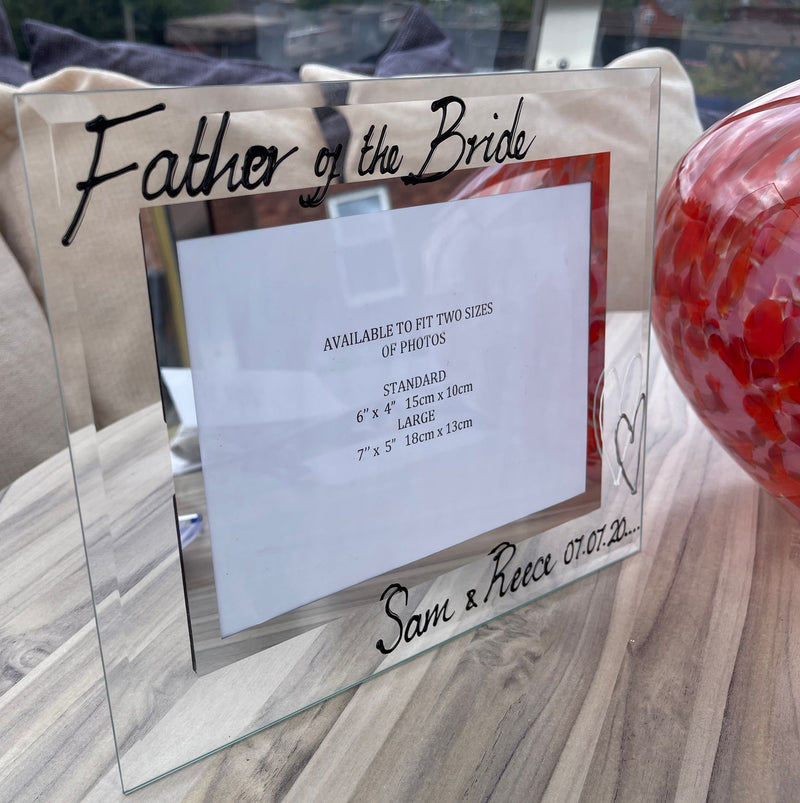 Personalised Father of the Bride Land Frame (Hearts)