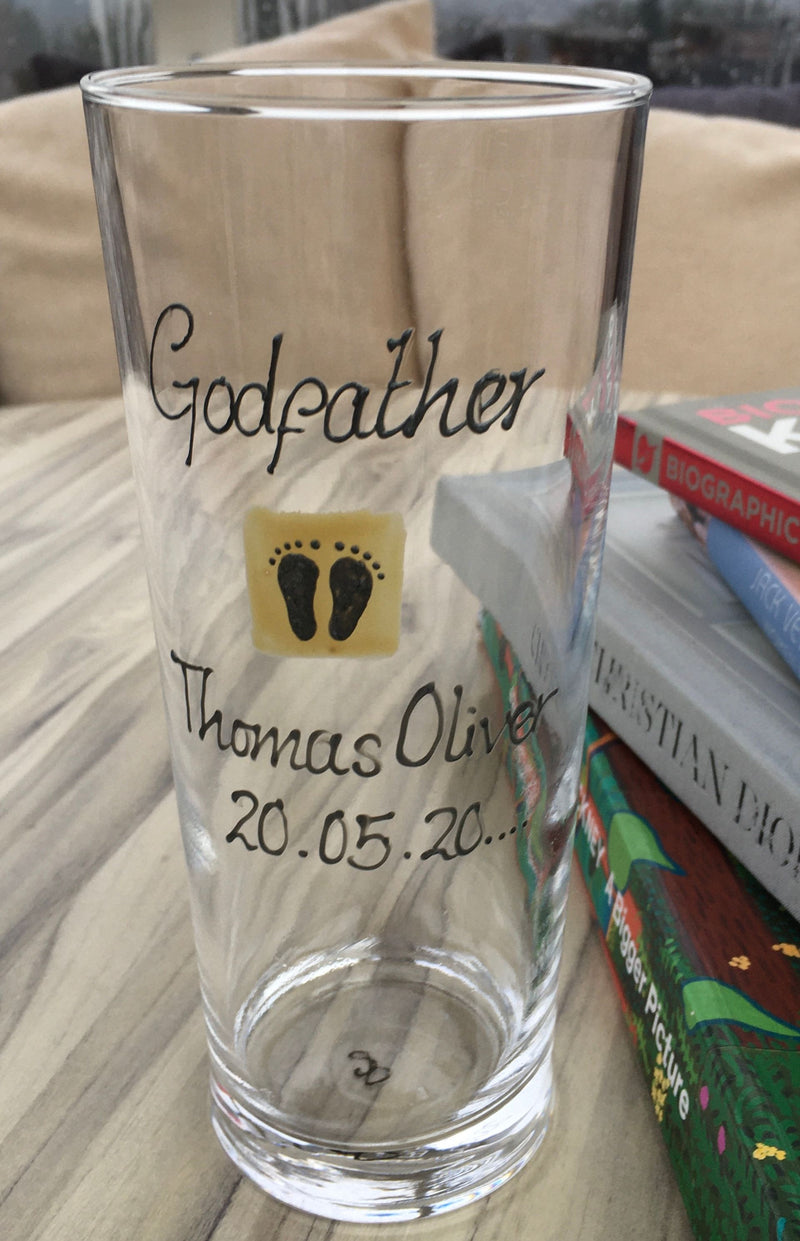 Personalised Godfather Pint Glass (Feet) 