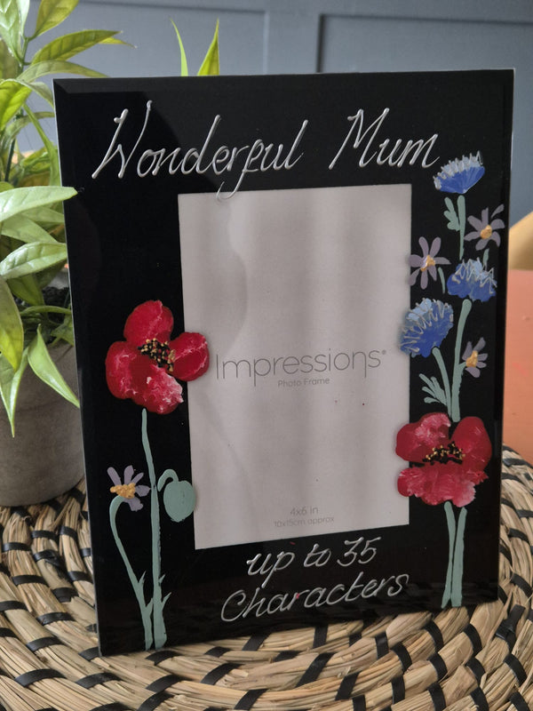 Wonderful Mum Photo Frame: Portrait (Wildflower)