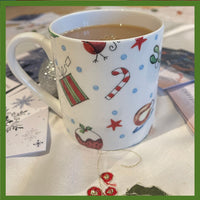 1 Pint Fine Bone China Large Mug Christmas Pair