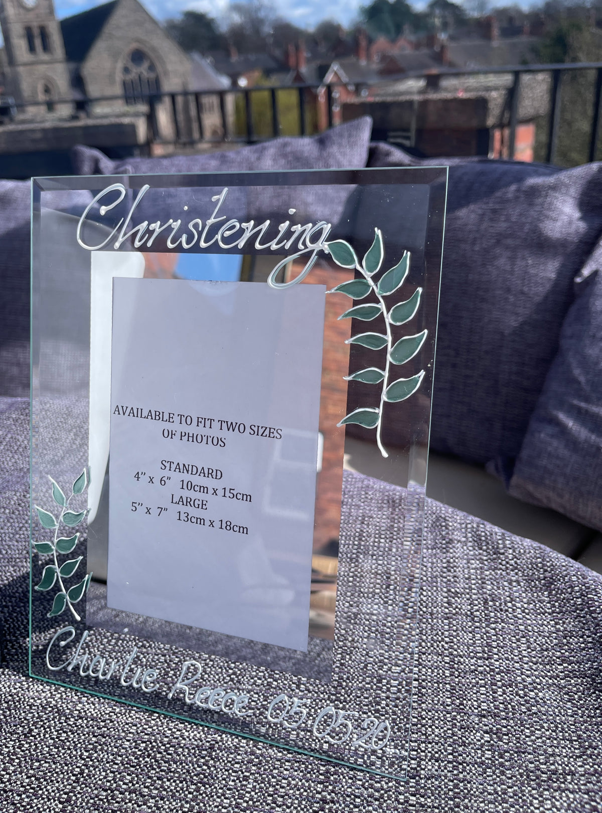 Personalised Christening Photo Frame Portrait