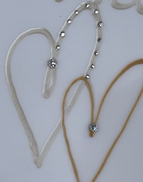 Wedding Day Gift Signature Plate: Square (Hearts)