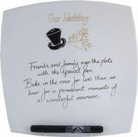 Our Wedding Gift Signature Plate: Square (Hat & Tiara)