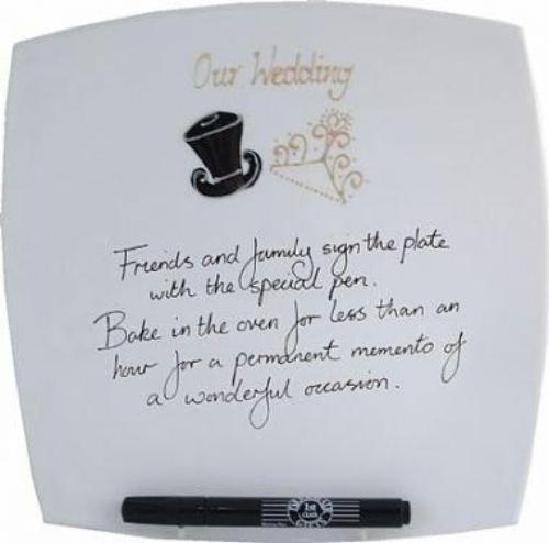 Our Wedding Gift Signature Plate: Square (Hat & Tiara)