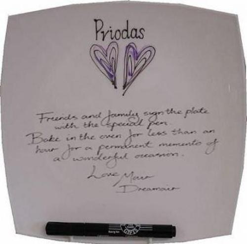 Personalised Welsh (Priodas) Wedding Day Plate Square (Silver/Lilac Hearts)