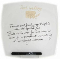 30th Wedding Anniversary Signature Plate: (Hearts/Sq)