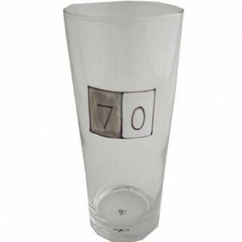 70th Birthday Pint Glass Grey Sq