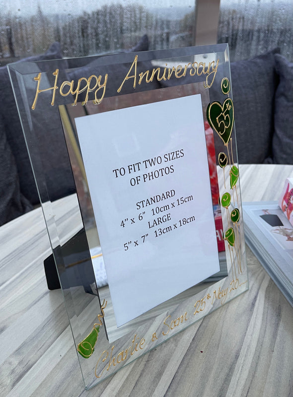 55th Wedding Anniversary Gift Photo: Frame Portrait (Flower)