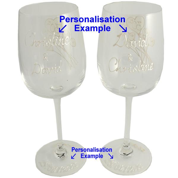 Personalised Wine Glasses Example