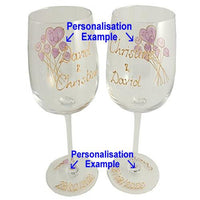 Personalised 40th Wedding Anniversary Wine: Glasses and Frame Gift Set (Flower)