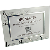 45th Wedding Anniversary Wine Frame: Gift Set (Blk/Sil)