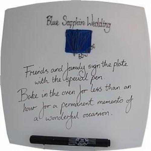 65th Wedding Anniversary Signature Plate: (Hearts/Sq)