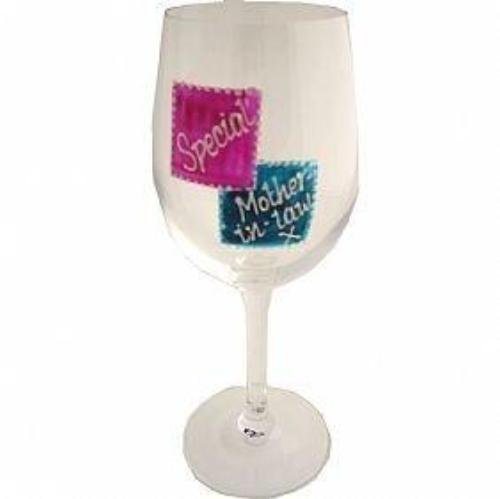 Special Mother in Law Glass: (Mag/Teal) Wine