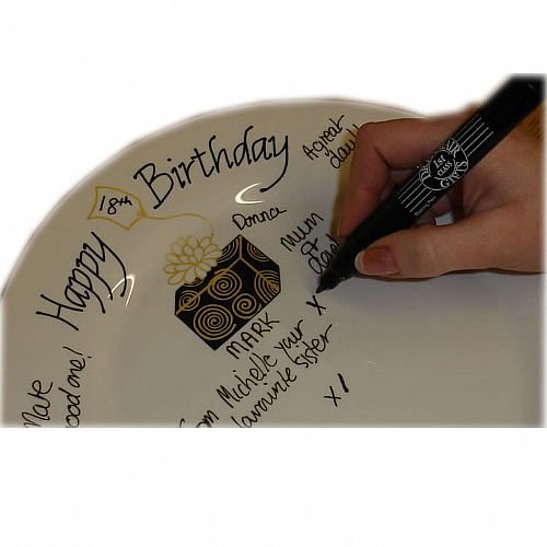 Personalised 10th Wedding Anniversary Plate: (Flower/Sq) Signature