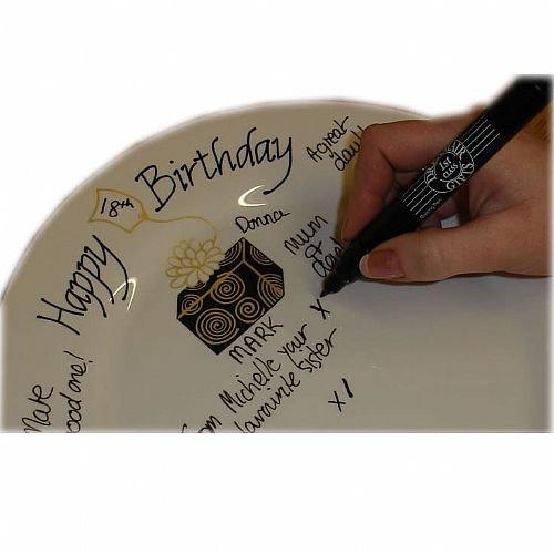 Personalised 40th Birthday Gift Plate: Signature Plate Square (Box)