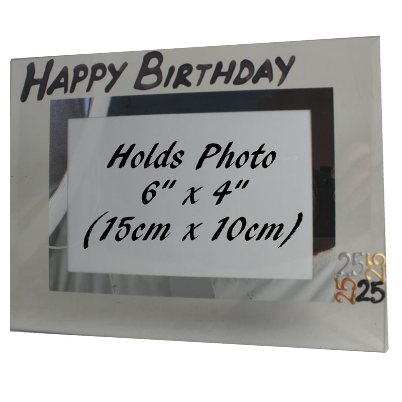 25th Birthday Gift photo frame frame: Landscape (Brush)