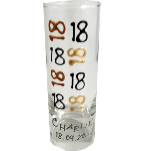 Personalised 18th Birthday Shot Glass : (brush)