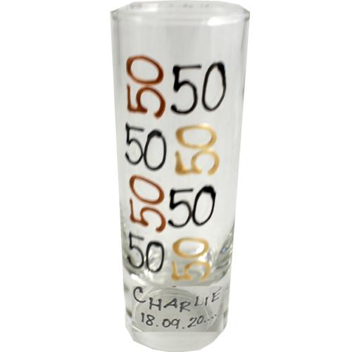 personalised shot glass 50th birthday