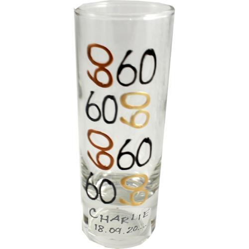 60th birthday personalised shot glass