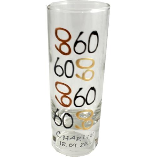 Personalised 60th Birthday Shot Glass: (brush)