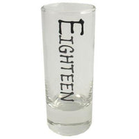 Personalised 18th Birthday Shot Glass: Tall Shot (Black/Silver)