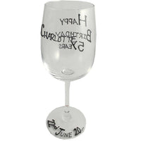 30th Birthday Gift Wine Glass: (Blk/Sil)