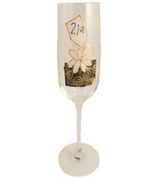 21st Birthday Champagne Glass Birthday Box