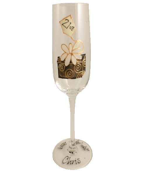 Personalised 21st Birthday Champagne Glass Birthday Box