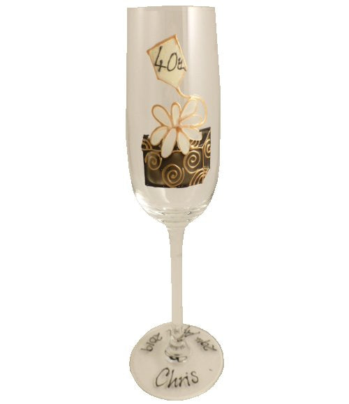 Personalised 40th Birthday Champagne Glass Birthday Box