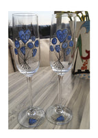 20th Wedding Anniversary Champagne Glasses: (Flower)
