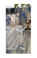 20th Wedding Anniversary Champagne Glasses: (Flower)