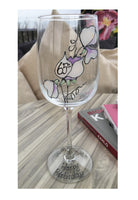 65th Birthday Gift Wine Glass: (Sweet Pea)