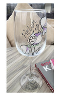 65th Birthday Gift Wine Glass: (Sweet Pea)