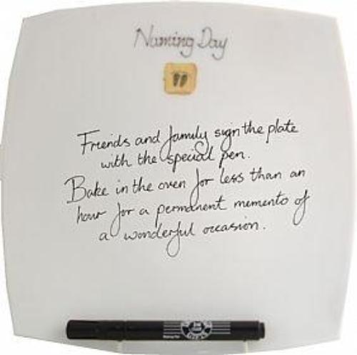Naming Day Baby Signature Plate: Cream