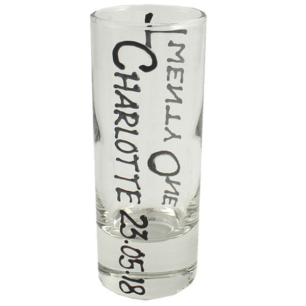 55th Birthday Gift Shot Glass: (Blk/Silv)