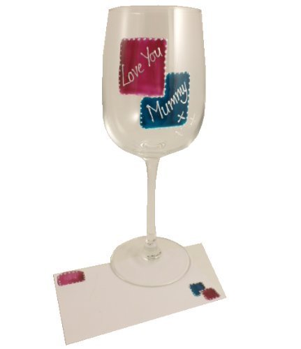 Love You Mummy Wine Glass: (Mag/Teal)