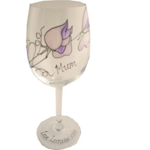 Sweet Pea Mum Wine Glass: